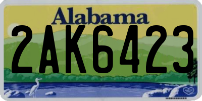 AL license plate 2AK6423