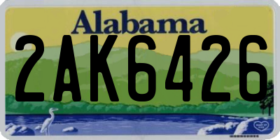AL license plate 2AK6426