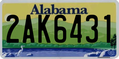 AL license plate 2AK6431