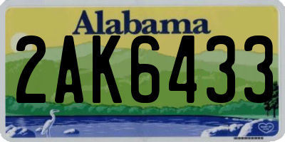 AL license plate 2AK6433