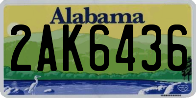 AL license plate 2AK6436