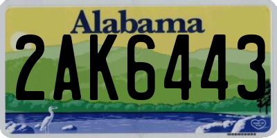 AL license plate 2AK6443