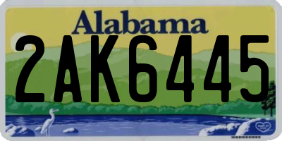 AL license plate 2AK6445