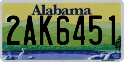 AL license plate 2AK6451
