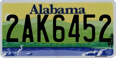 AL license plate 2AK6452