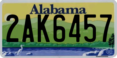 AL license plate 2AK6457