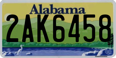 AL license plate 2AK6458
