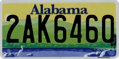 AL license plate 2AK6460
