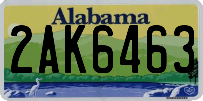 AL license plate 2AK6463
