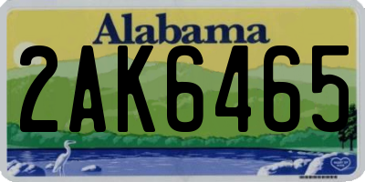 AL license plate 2AK6465