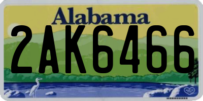 AL license plate 2AK6466