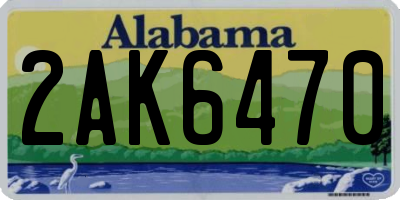 AL license plate 2AK6470