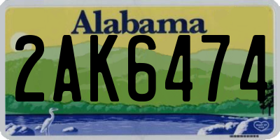 AL license plate 2AK6474