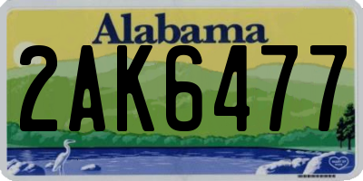 AL license plate 2AK6477