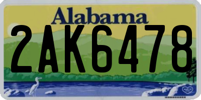 AL license plate 2AK6478