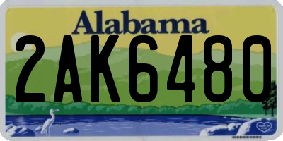 AL license plate 2AK6480