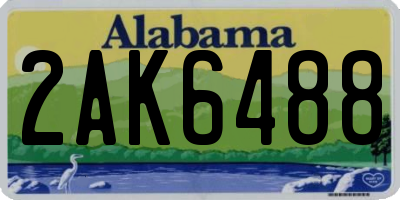 AL license plate 2AK6488