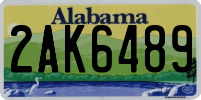 AL license plate 2AK6489