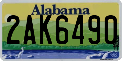AL license plate 2AK6490