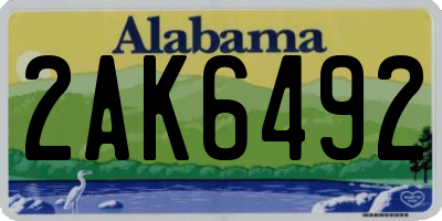 AL license plate 2AK6492