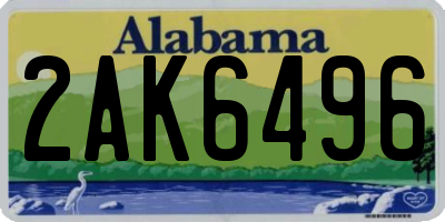 AL license plate 2AK6496