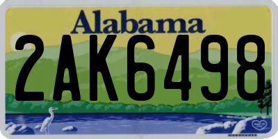 AL license plate 2AK6498