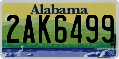 AL license plate 2AK6499