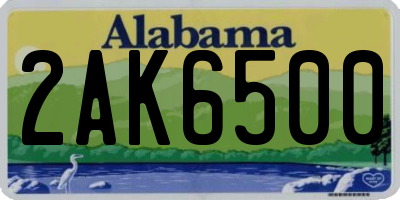 AL license plate 2AK6500