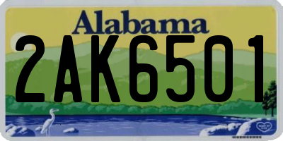 AL license plate 2AK6501