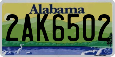 AL license plate 2AK6502