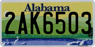 AL license plate 2AK6503
