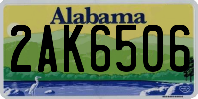 AL license plate 2AK6506