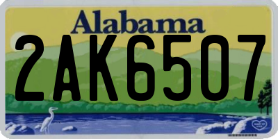 AL license plate 2AK6507