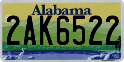 AL license plate 2AK6522