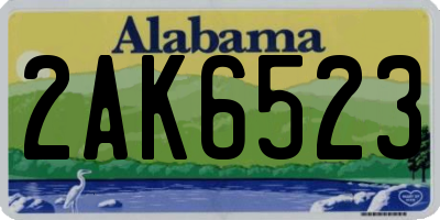 AL license plate 2AK6523