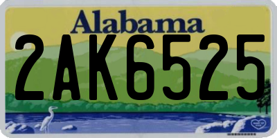 AL license plate 2AK6525