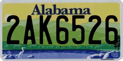 AL license plate 2AK6526