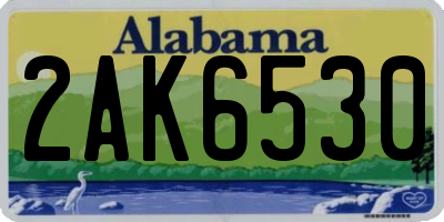 AL license plate 2AK6530