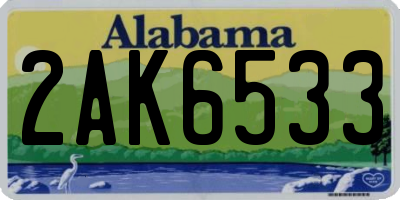 AL license plate 2AK6533