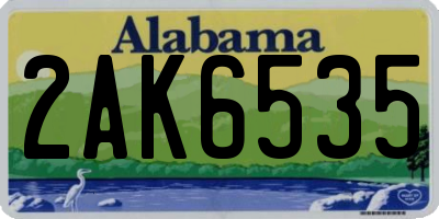 AL license plate 2AK6535