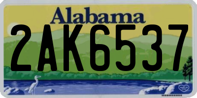AL license plate 2AK6537