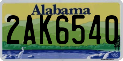AL license plate 2AK6540