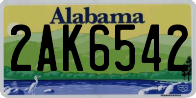 AL license plate 2AK6542
