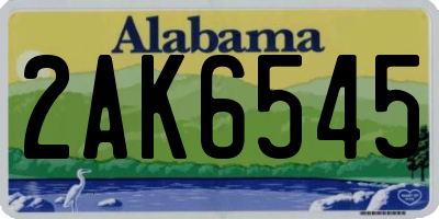 AL license plate 2AK6545