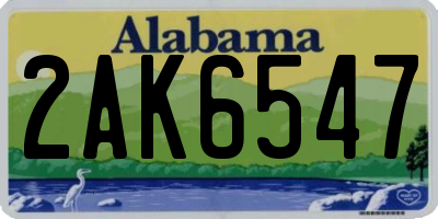 AL license plate 2AK6547