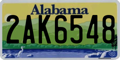 AL license plate 2AK6548