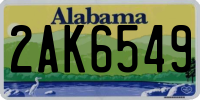 AL license plate 2AK6549