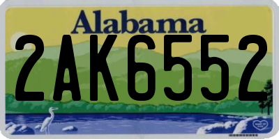 AL license plate 2AK6552