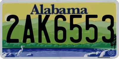 AL license plate 2AK6553