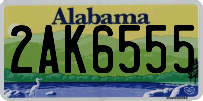 AL license plate 2AK6555